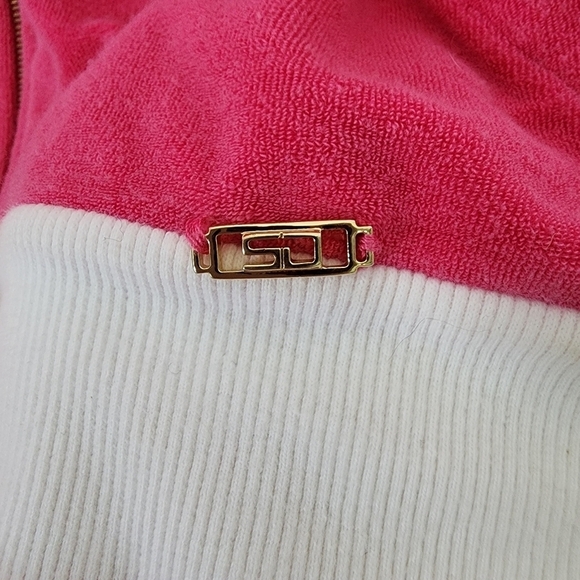 St. JOHN sport velour type 70s style kangaroo pocket zip front jacket size s - Picture 9 of 9